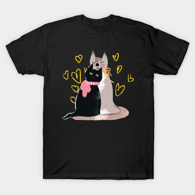 Cats in love T-Shirt by Natxa